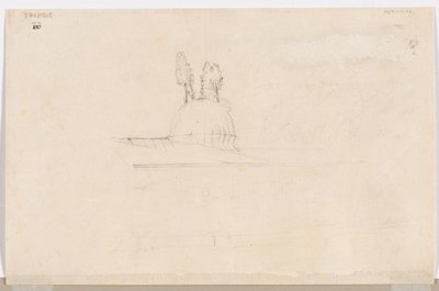 Skizze für Pavillon in der Nähe einer Moschee, 1800er Jahre von Félix Ziem