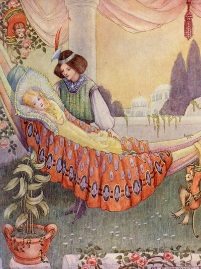 Die Prinzessin legte die Mädchen in Hängematten von Flora White