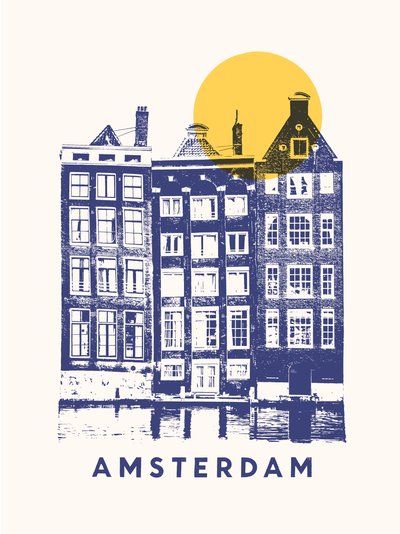 Amsterdam - 3 Gebäude und Sonne, 2020 von Florent Bodart