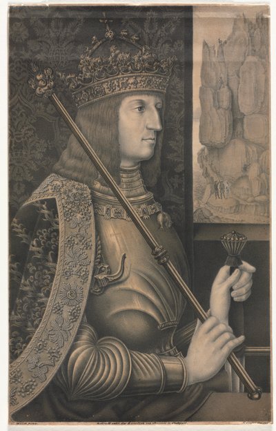 Porträt von Kaiser Maximilian I. mit Krone und Zepter von Florentin Lauter
