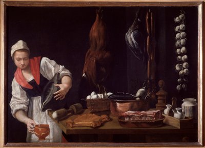 Junge Frau in einer Küche (Öl auf Leinwand) von Florentine School