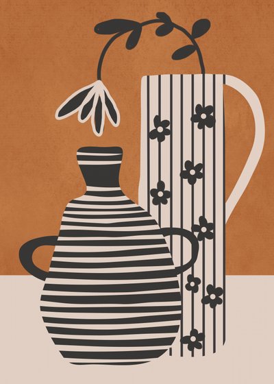 Boho-Vasen und Blüte von Flow Line