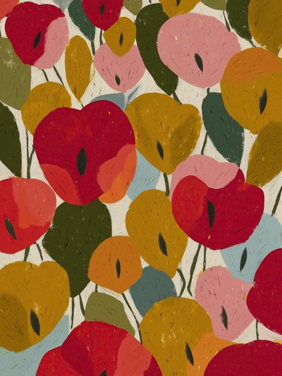 Bunte Blumenabstraktion von Flow Line