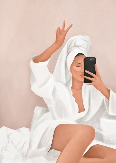Verwöhnter Friedens-Selfie von Flow Line