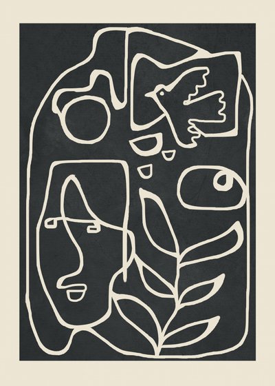 Friedliche Linienkunst von Flow Line