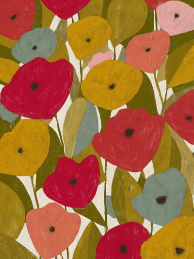 Lebhaftes Blumenfeld von Flow Line