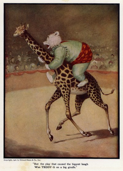 Aber das Stück, das das größte Lachen verursachte, war Teddy - G auf einer großen Giraffe von Floyd V. Campbell