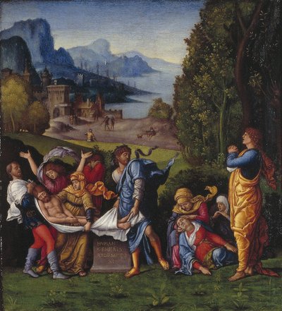 Die Grablegung Christi von Follower of Andrea Mantegna