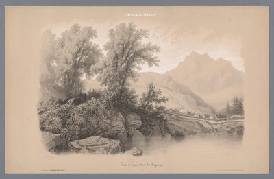 Militärischer Zug durch eine Berglandschaft von Fortuné Ferogio