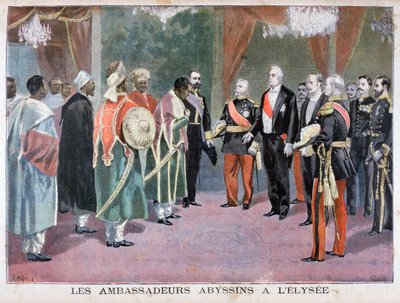 Die Botschafter von Abessinien besuchen den Élysée-Palast, 1898 von Fortuné Méaulle