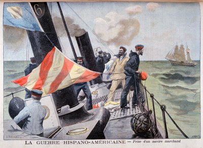 Das Einfangen eines Handelsschiffs, Spanisch-Amerikanischer Krieg, 1898 von Fortuné Méaulle