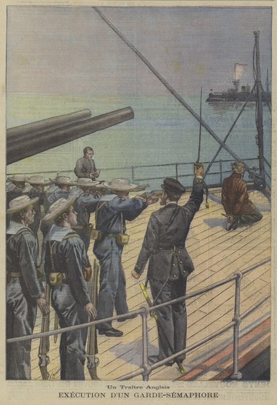 Ein britischer Verräter: Hinrichtung eines Semaphor-Signalgebers an Bord eines Kriegsschiffes von Fortune Louis Meaulle