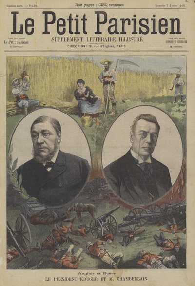 Briten und Buren: Präsident Kruger von Transvaal und Joseph Chamberlain, britischer Kolonialminister von Fortune Louis Meaulle