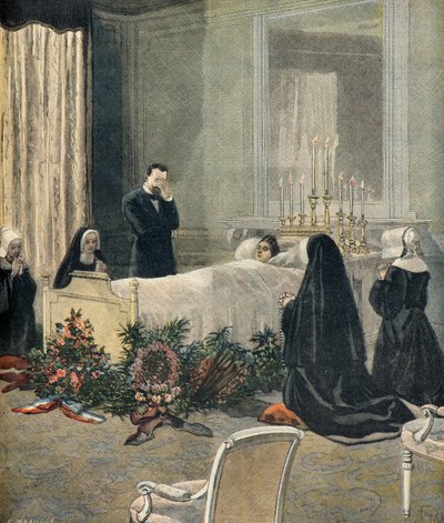 Cecile Carnot auf ihrem Sterbebett von Fortune Louis Meaulle