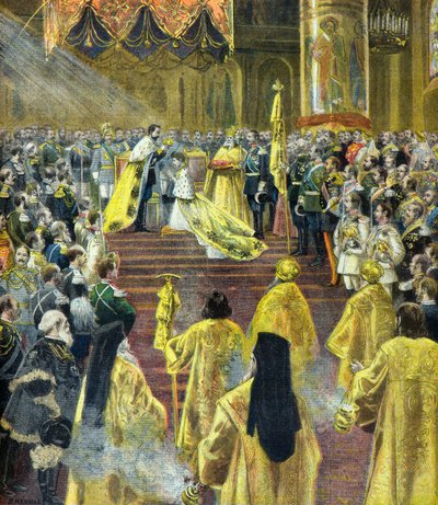 Zeremonie der Krönung von Zar Nikolaus II. im Mai 1896 von Fortune Louis Meaulle