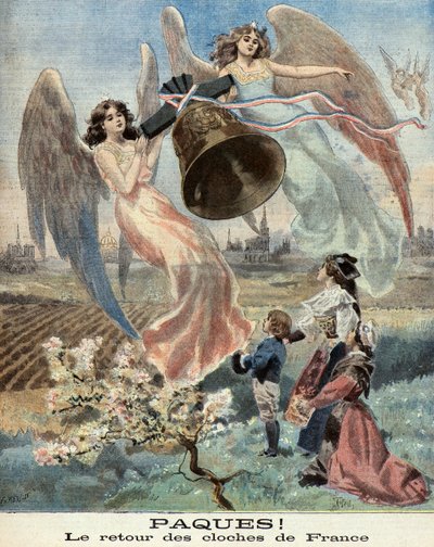 Ostern, die Rückkehr der Glocken, Allegorie der Wiedervereinigung des Elsass mit Frankreich 1899 von Fortune Louis Meaulle