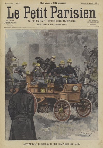 Elektrisches Feuerwehrauto der Pariser Feuerwehr von Fortune Louis Meaulle