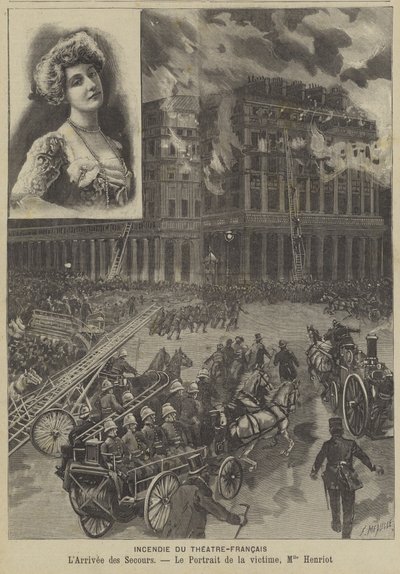 Feuer im Théâtre-Français, Paris von Fortune Louis Meaulle