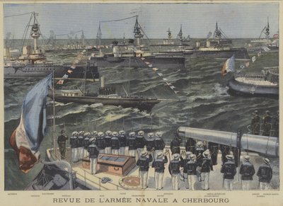 Überprüfung der französischen Marine vor Cherbourg von Fortune Louis Meaulle