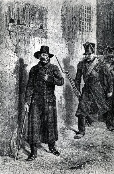 Javert jagt Valjean, Illustration aus 