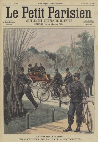 Pariser Polizisten auf Fahrrädern von Fortune Louis Meaulle