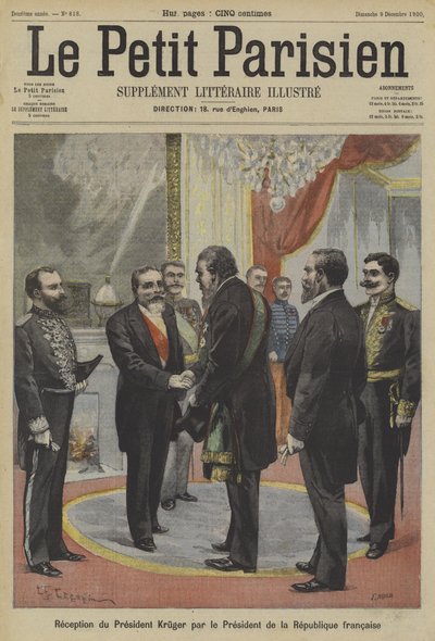 Präsident Emile Loubet von Frankreich empfängt Paul Kruger, ehemaligen Präsidenten von Transvaal von Fortune Louis Meaulle