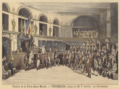 Aufführung von Thermidor im Théâtre de la Porte-Saint-Martin von Fortune Louis Meaulle