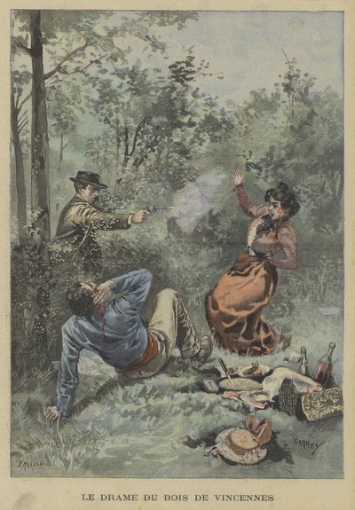 Schießerei im Bois de Vincennes, Paris von Fortune Louis Meaulle