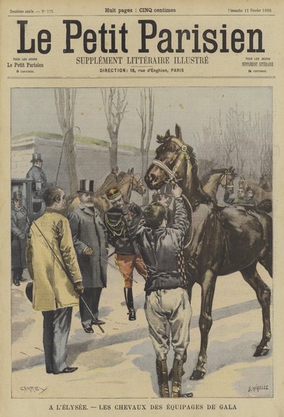 Pferdeteams für eine Gala im Elysee-Palast, Paris von Fortune Louis Meaulle