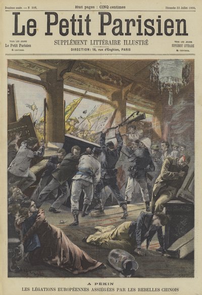 Der Boxeraufstand: Belagerung der ausländischen Gesandtschaften in Peking von Fortune Louis Meaulle