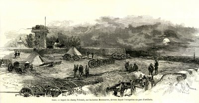 Der Solferino-Turm, erbaut auf dem Butte Montmartre in Paris im Jahr 1859, ungefähr an der Stelle der heutigen Sacré-Cœur-Basilika. Ursprünglich Malakoff-Turm genannt, war er etwa 25 Meter hoch und hatte 4 Ebenen. Während des Krieges von 1870 (die Belageru von Fortune Louis Meaulle