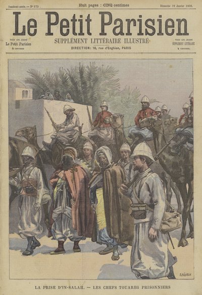 Die Eroberung von Ain Salah, Algerien: Tuareg-Häuptlinge von den Franzosen gefangen genommen von Fortune Louis Meaulle