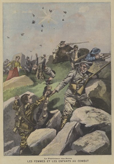 Der Patriotismus der Buren: Frauen und Kinder helfen an der Front von Fortune Louis Meaulle