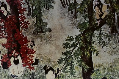 Die großen Führer des achtzehnten Jahrhunderts der Ainu: Itokoi und Shinichi aus Akkeshi, Chosama aus Uraashibetsu und Shonko aus Noshappu, insbesondere, Illustration von Fosco Maraini
