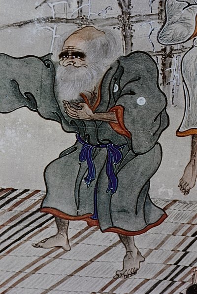 Die großen Führer der Ainu des 18. Jahrhunderts: Itokoi und Shinichi aus Akkeshi, Chosama aus Uraashibetsu und Shonko aus Noshappu, insbesondere, Illustration von Fosco Maraini