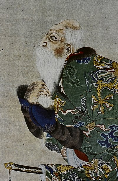 Die großen Anführer des achtzehnten Jahrhunderts Ainu: Itokoi und Shinichi aus Akkeshi, Chosama aus Uraashibetsu und Shonko aus Noshappu, insbesondere, Illustration von Fosco Maraini