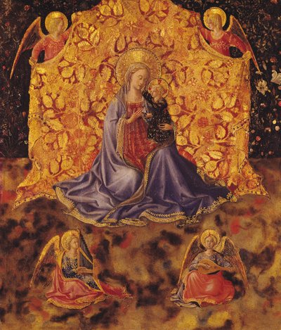 Madonna der Demut mit Christuskind und Engeln von Fra Angelico