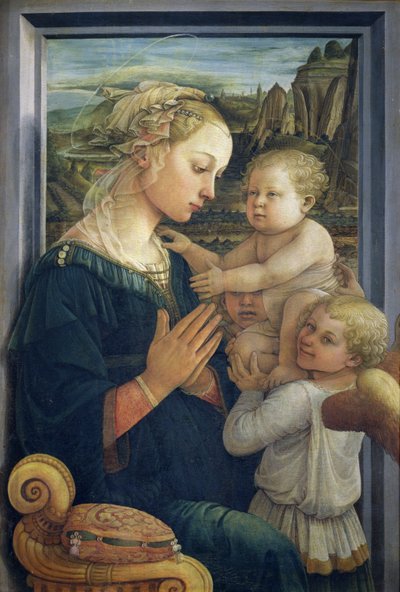 Madonna und Kind mit Engeln von Fra Filippo Lippi