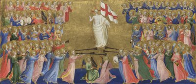 Christus verherrlicht im Hof des Himmels, Tafel vom Fiesole San Domenico Altarbild, ca. 1423-1424 von Fra Giovanni Angelico da Fiesole