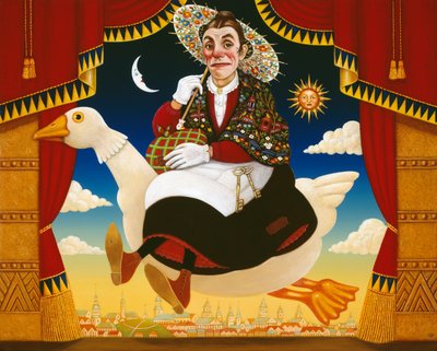 Dan Leno (1860-1904) als Mutter Gans, 1996 von Frances Broomfield