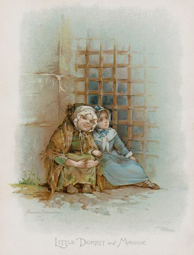 Kleine Dorrit und Maggie (Chromolithografie) von Frances Brundage
