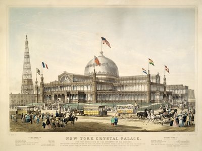 New York Crystal Palace, veröffentlicht 1853 von Currier & Ives von Frances Flora Bond Palmer