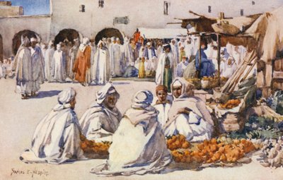 Der Obstmarkt, Biskra (Farblithografie) von Frances Nesbitt