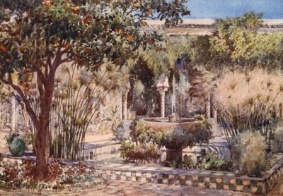 Der Gartenhof einer alten maurischen Villa, Algier von Frances Nesbitt