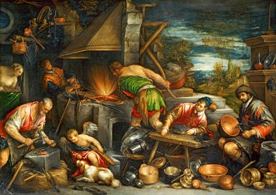 Die Schmiede des Vulkan von Francesco (1549-92) Bassano