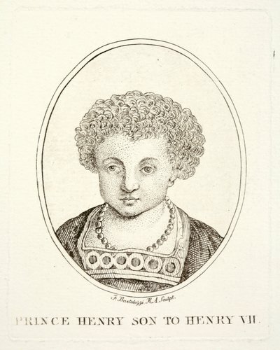 Prinz Heinrich, der zukünftige König Heinrich VIII., Sohn von Heinrich VII. und Elisabeth von York (Stich) von Francesco (after) Bartolozzi