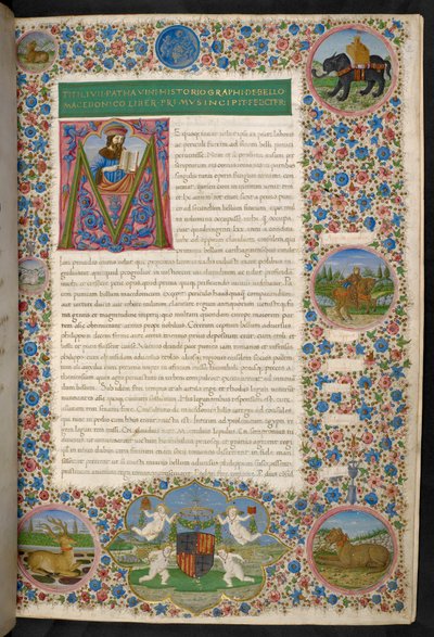 Initiale M, mit einem Porträt von Livius, aus Livius