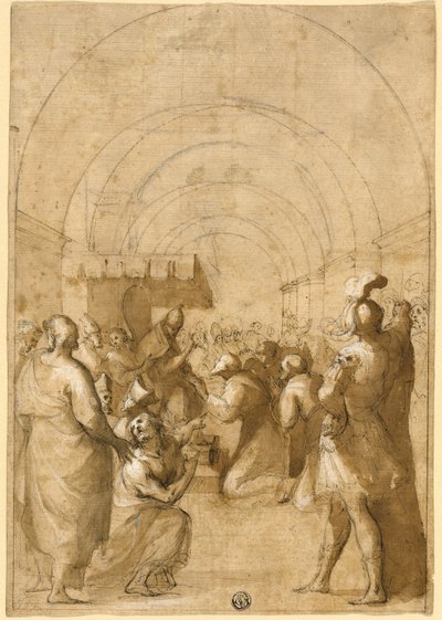 Studie für Papst Innozenz III. bei der Gründung des Franziskanerordens von Francesco Allegrini
