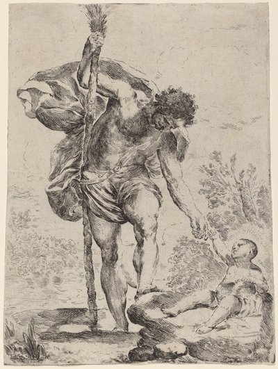 Der heilige Christophorus reicht dem Jesuskind die Hand von Francesco Amato