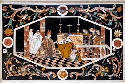 Der Hauptaltar mit zwei Tischen, überragt von einem grandiosen Marmortabernakel (Detail) von Francesco Antonio Corbarelli